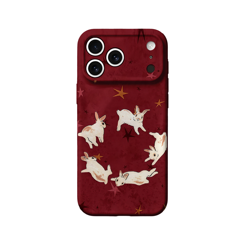 Phone Cases Xr Iphone - Red Rabbit Stars Print Phone Case