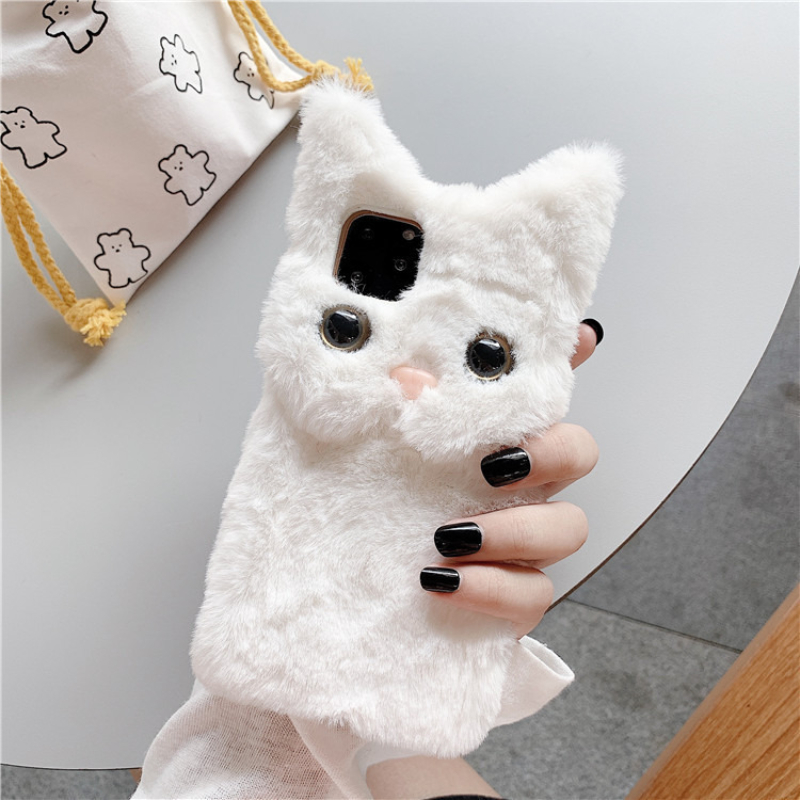 3D Cute Cartoon Cat Furry Plus - Phone Cases For Iphone 16 ulasan dan harga