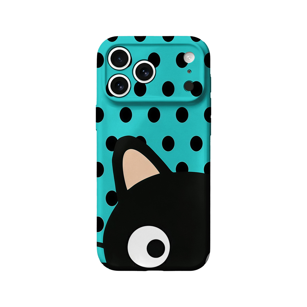 Turquoise Polka Dot Cat Phone  - Phone Cases Xr Iphone ulasan dan harga
