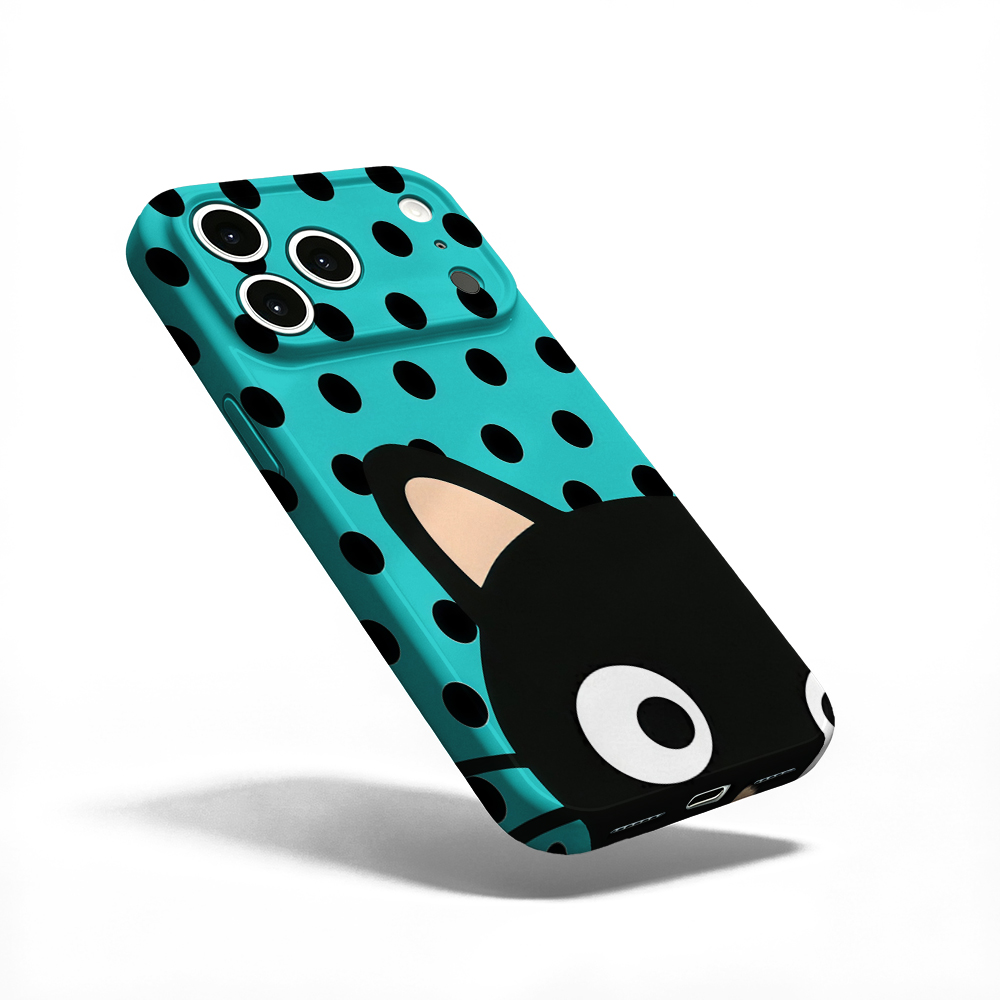 Turquoise Polka Dot Cat Phone  - Phone Cases Xr Iphone ulasan dan harga