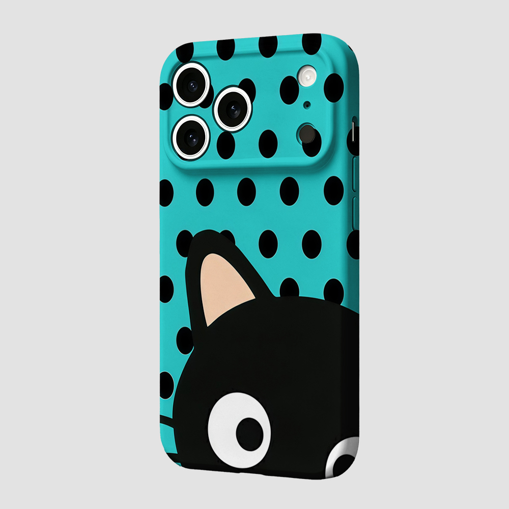 Turquoise Polka Dot Cat Phone  - Phone Cases Xr Iphone ulasan dan harga