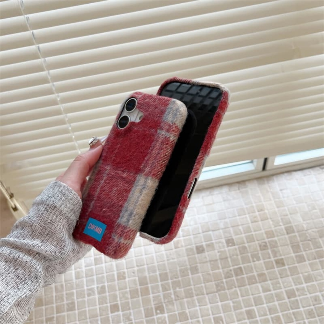 Retro Plaid Soft Fuzzy Warm Ph - Phone Cases For Iphone 16 ulasan dan harga