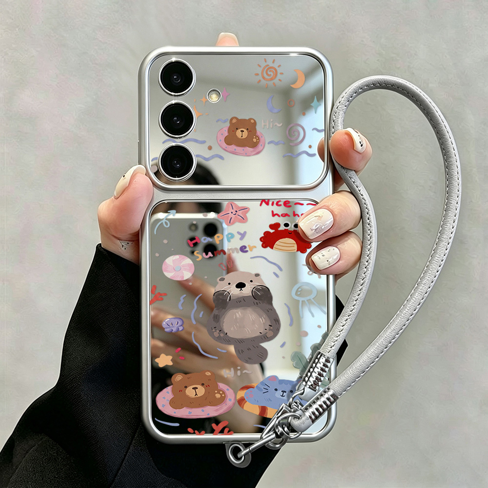 Cartoon Bear Mirror Case with  - Phone Cases Galaxy A16 5G ulasan dan harga