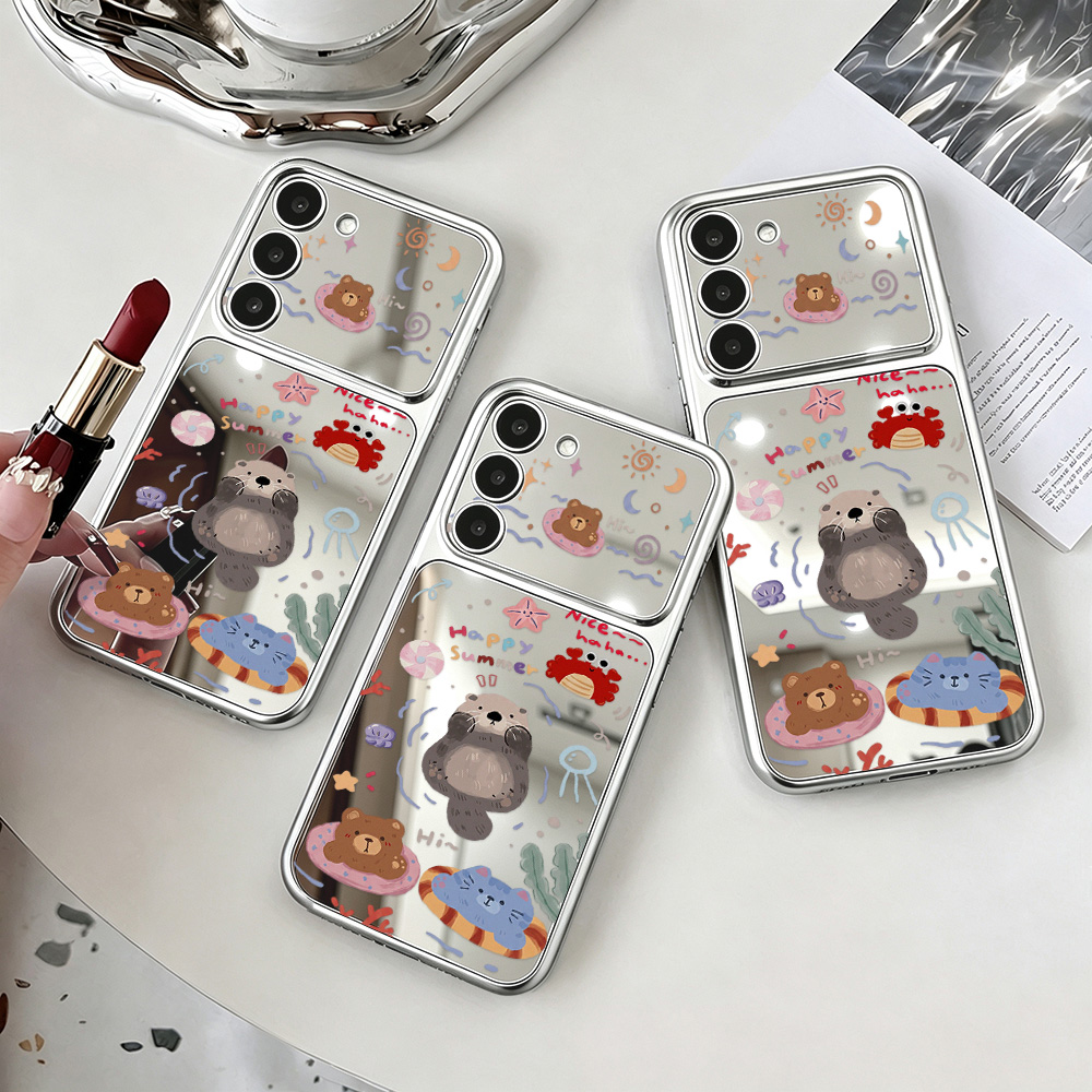 Cartoon Bear Mirror Case with  - Phone Cases Galaxy A16 5G ulasan dan harga