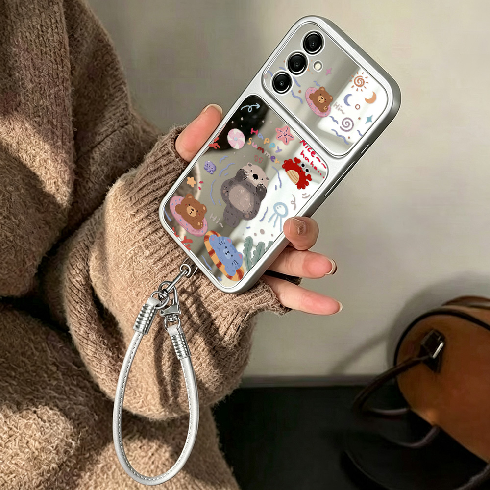 Cartoon Bear Mirror Case with  - Phone Cases Galaxy A16 5G ulasan dan harga