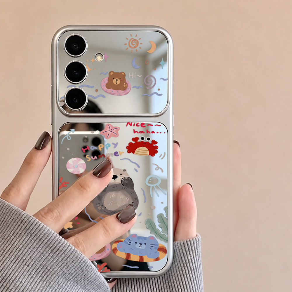 Cartoon Bear Mirror Case with  - Phone Cases Galaxy A16 5G ulasan dan harga