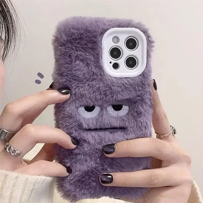 Cute Monster Plush Fluffy Phon - Phone Cases For Iphone 16 ulasan dan harga