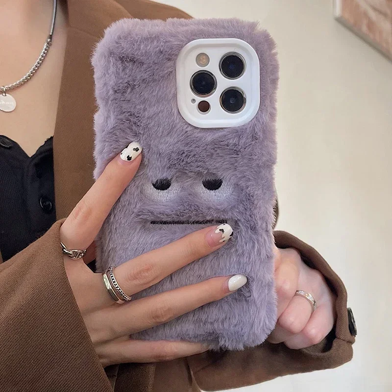 Cute Monster Plush Fluffy Phon - Phone Cases For Iphone 16 ulasan dan harga