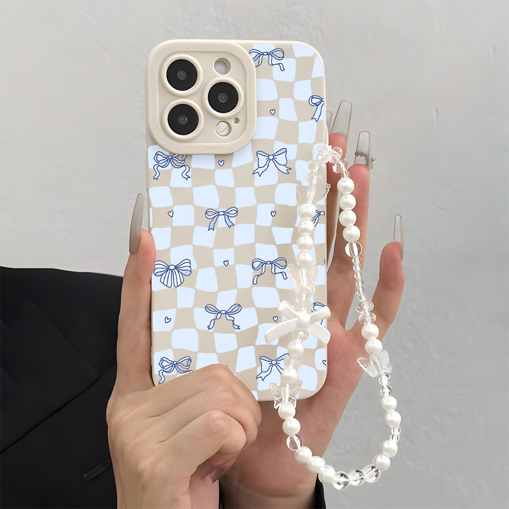 Lanyard Plaid Bow Heart Phone  - Phone Cases For Iphone 16 ulasan dan harga