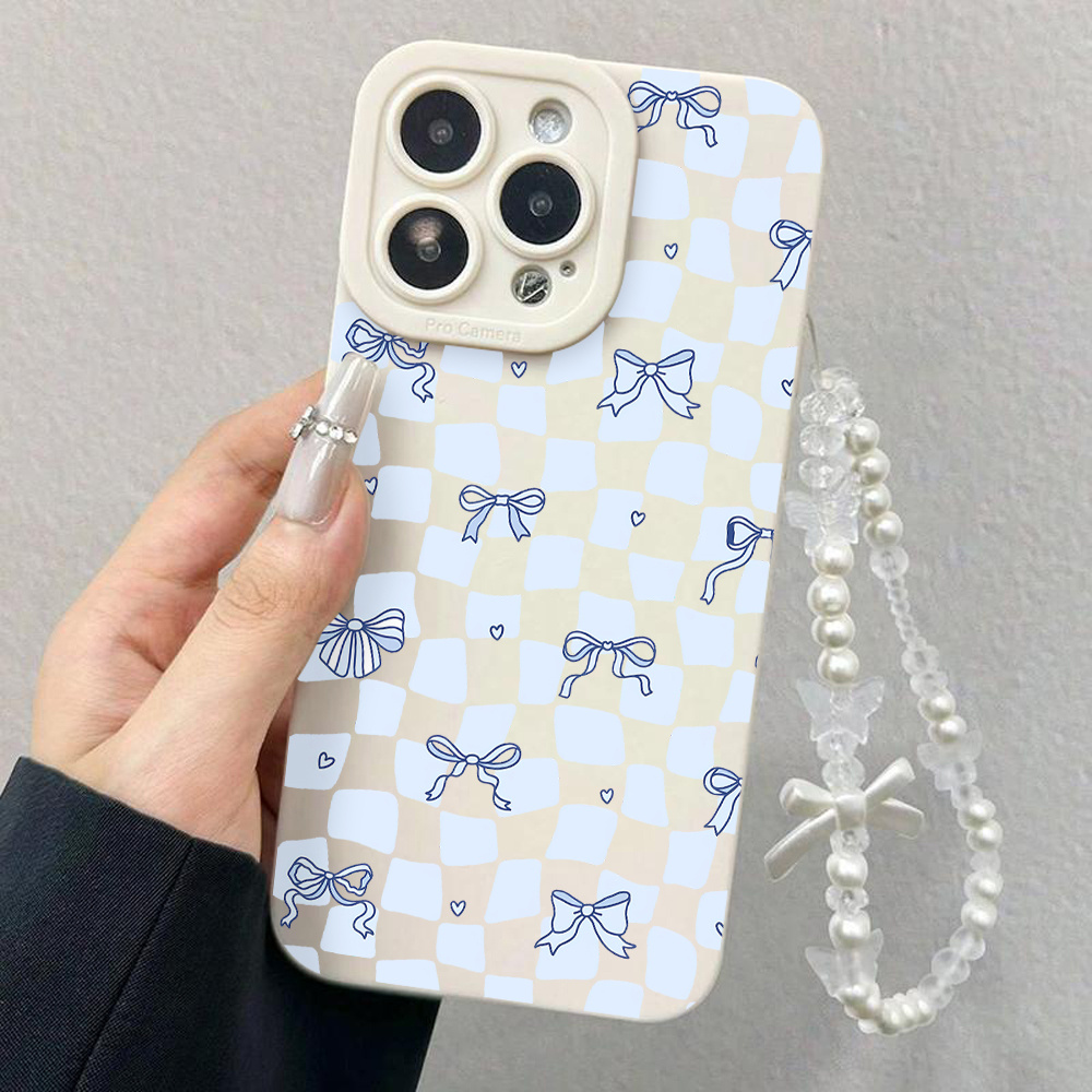 Lanyard Plaid Bow Heart Phone  - Phone Cases For Iphone 16 ulasan dan harga