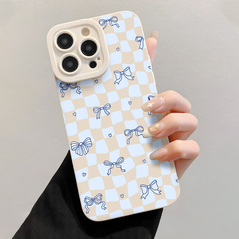 Lanyard Plaid Bow Heart Phone  - Phone Cases For Iphone 16 ulasan dan harga