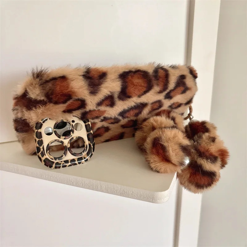 Fashion Leopard Furry Plush Le - Phone Cases For Iphone 16 ulasan dan harga