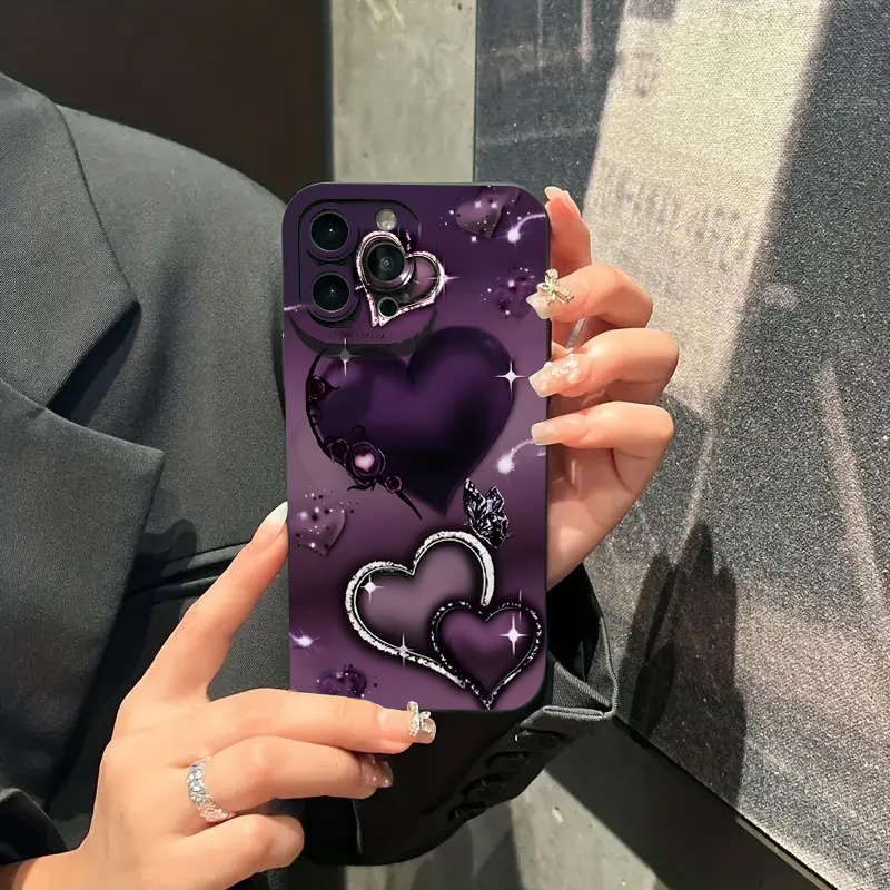 Purple Heart-Shaped Design TPU - Phone Cases Xr Iphone ulasan dan harga
