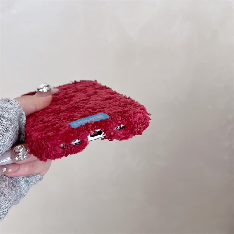 Angora Red Fuzzy Phone Case fo - Phone Cases For Iphone 16 ulasan dan harga